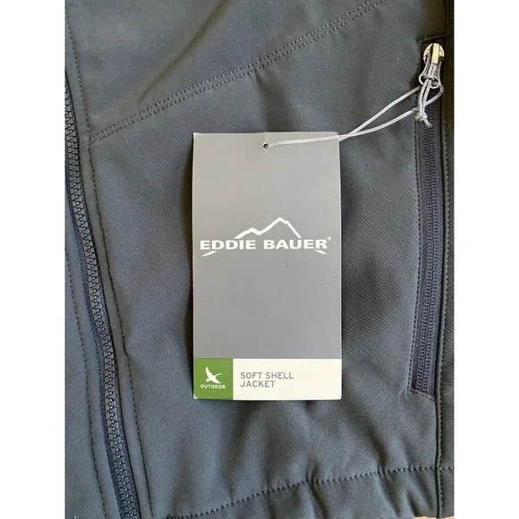 Eddie Bauer Softshell Jacket Army Team Microsoft Logo Navy Blue - Picture 9 of 9